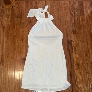 Le Lis Halter Neck White Mini Dress Bridal Shower Bachelorette Bride Size Medium